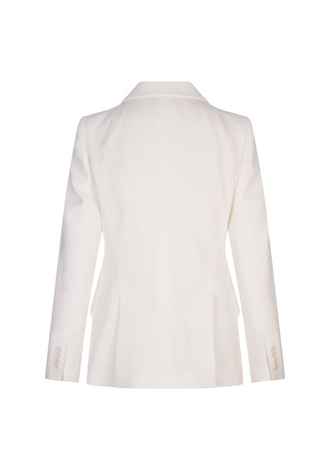Giacca In Crêpe Sottile Con Spalle A Punta in Avorio Chiaro ALEXANDER MCQUEEN | 585442-QEAAA9007